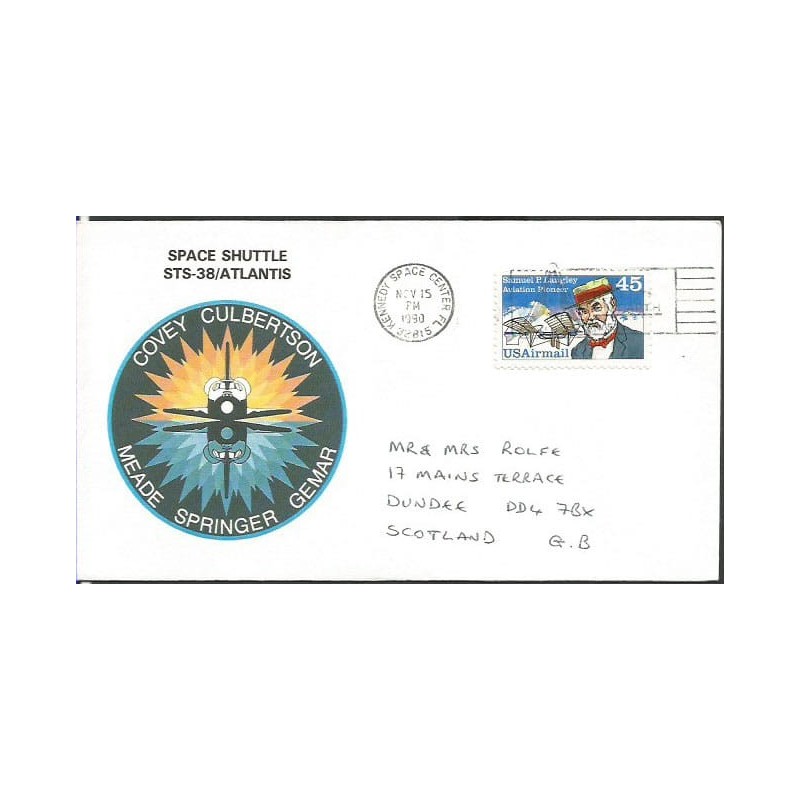USA 1990, Wahadłowiec Atlantis, misja STS-38. Datownik Centrum Kosmiczne Johna F. Kennedy’ego