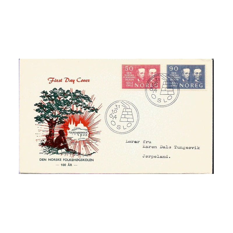 Norwegia 1964, Edukacja, ludowa szkoła wyższa. FDC
