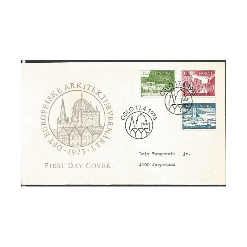 Norwegia 1975, Architektura. FDC