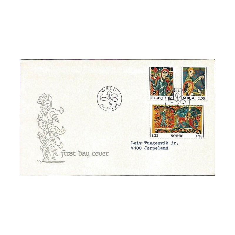 Norwegia 1976, Boże Narodzenie, gobeliny. FDC