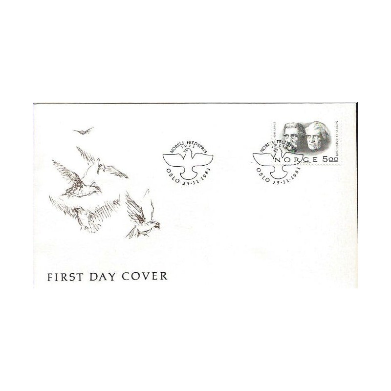 Norwegia 1981, Pokojowa Nagroda Nobla 1921. FDC
