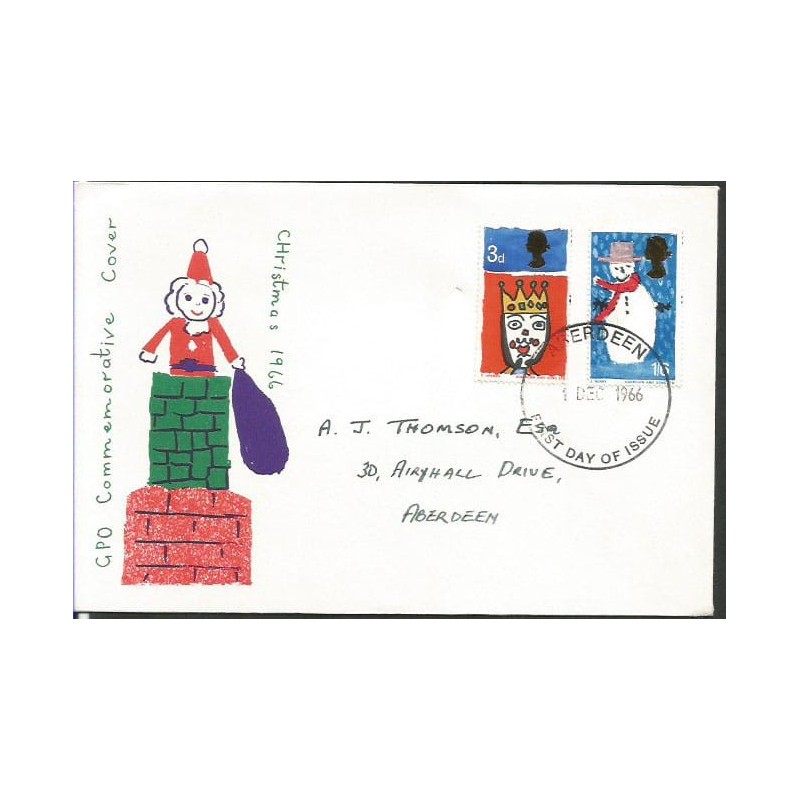 Wielka Brytania 1966, Boże Narodzenie. FDC
