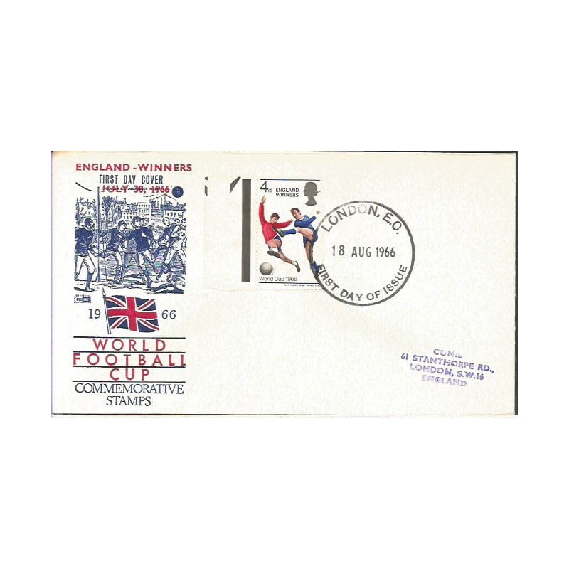 Wielka Brytania 1966, Piłka nożna, MŚ. FDC