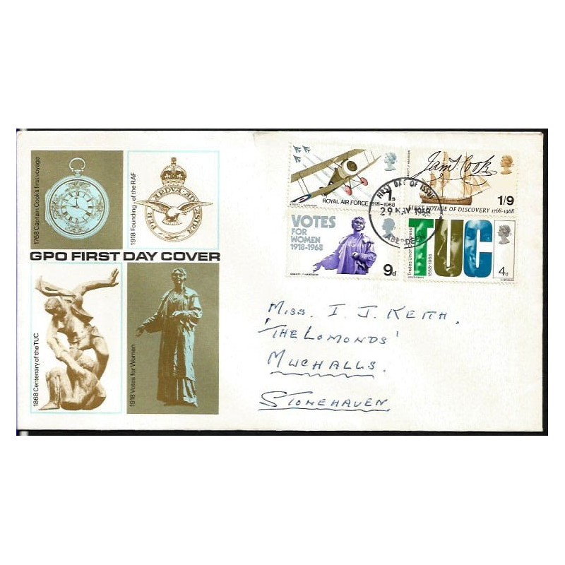 Wielka Brytania 1968, J. Cook, RAF lotnictwo. FDC