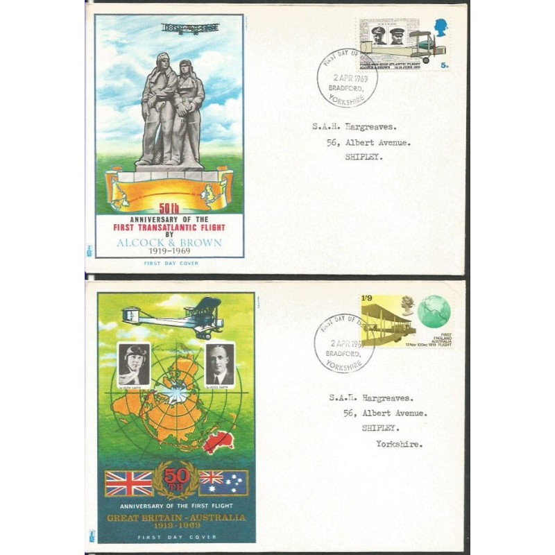 Wielka Brytania 1969, Lotnictwo. FDC