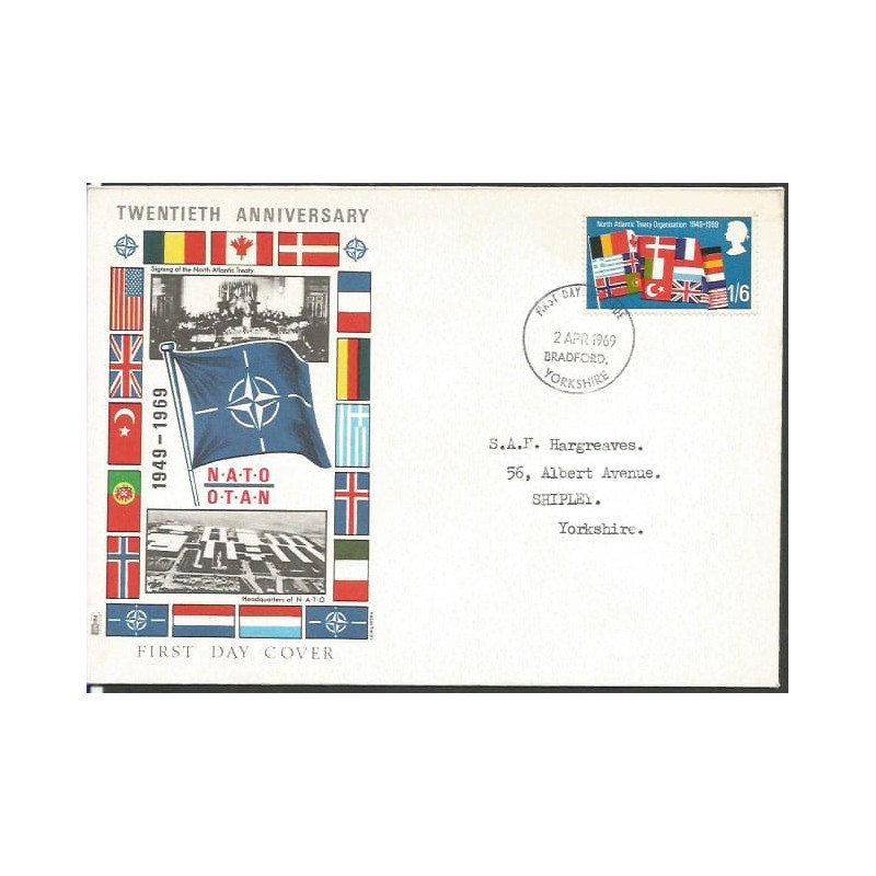 Wielka Brytania 1969, NATO, wojsko. FDC