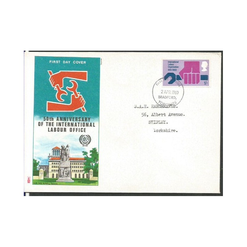Wielka Brytania 1969, Praca, MOP, ILO. FDC
