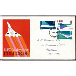 Wielka Brytania 1969, Samolot Concorde, lotnictwo. FDC