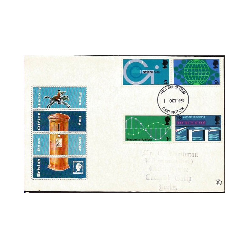 Wielka Brytania 1969, Telekomunikacja, poczta. FDC