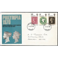 Wielka Brytania 1970, Wystawa Filatelistyczna Philympia. FDC
