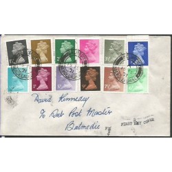 Wielka Brytania 1971, Królowa Elżbieta II, 12 znaczków. FDC