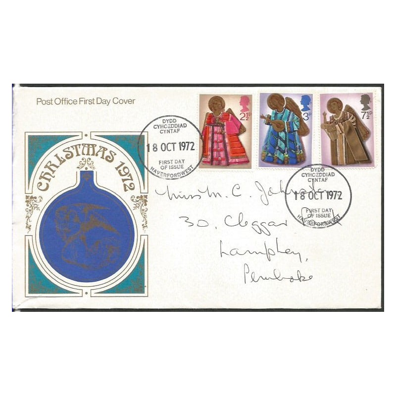 Wielka Brytania 1972, Boże Narodzenie. FDC