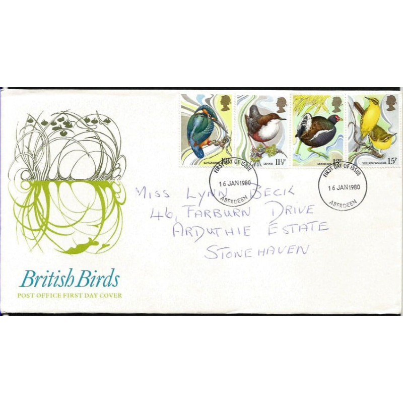 Wielka Brytania 1980, Ptaki. FDC
