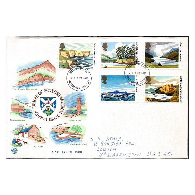 Wielka Brytania 1981, Turystyka, krajobrazy. FDC