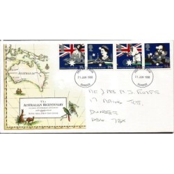 Wielka Brytania 1988, Australia, 200 lat, królowa Elżbieta. FDC