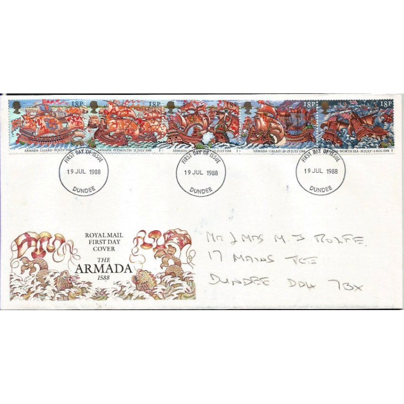 Wielka Brytania 1988, Bitwa morska, wielka armada 1588. FDC