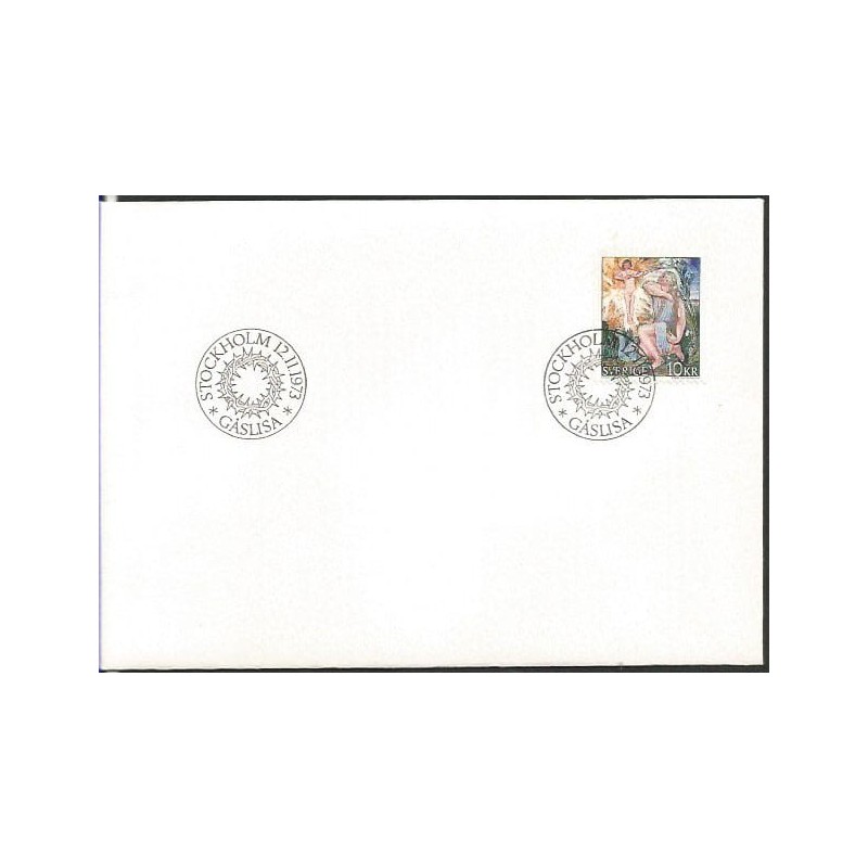 Szwecja 1973, Boże Narodzenie. CZ. SŁANIA. FDC