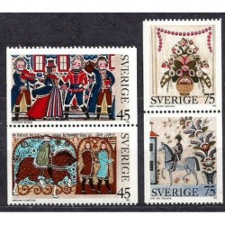 Szwecja 1973, Folklor, malarstwo ludowe **