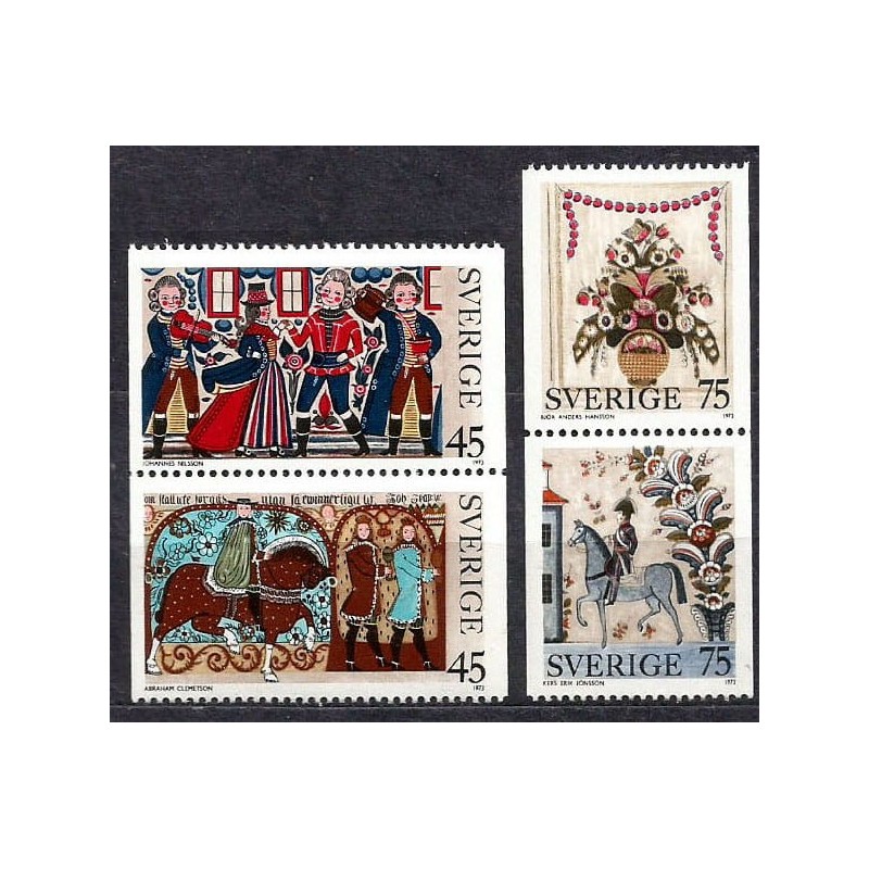 Szwecja 1973, Folklor, malarstwo ludowe **