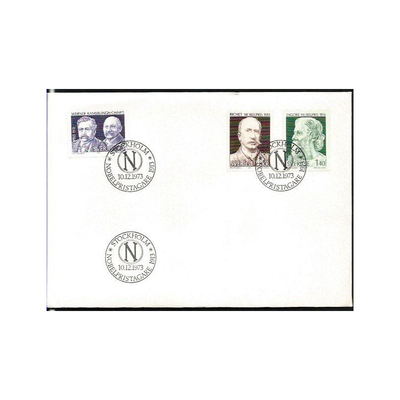 Szwecja 1973, Nobel 1913: fizyka, medycyna, literatura. FDC