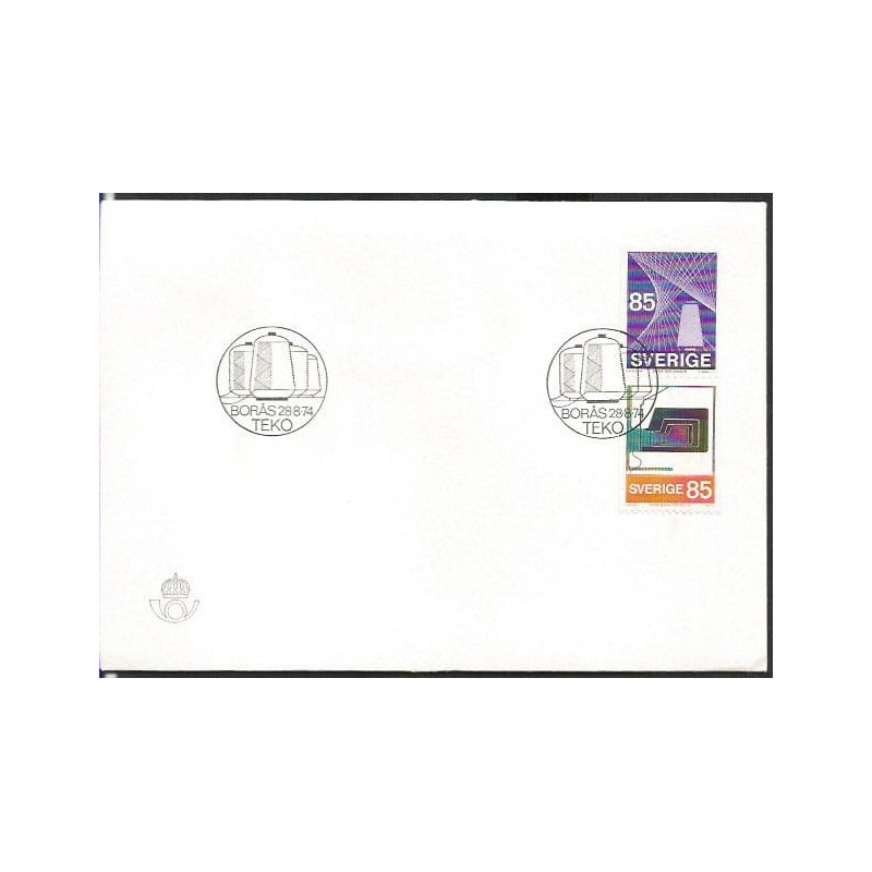 Szwecja 1974, Tekstylia, materiały, przemysł. FDC