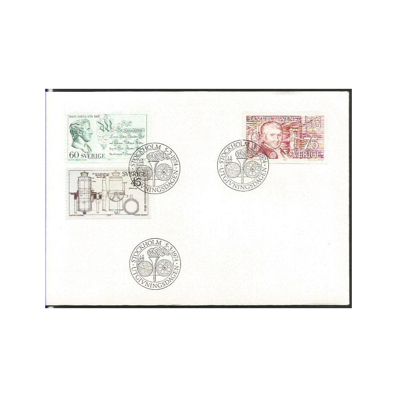 Szwecja 1974, Wynalazki, technika. FDC