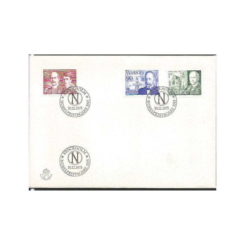 Szwecja 1975, Nobel 1915: chemia, literatura, fizyka. FDC