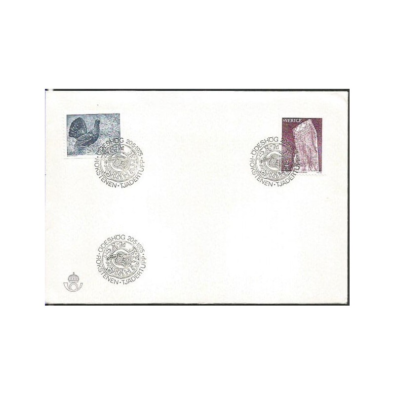 Szwecja 1975, Ptak, archeologia. FDC