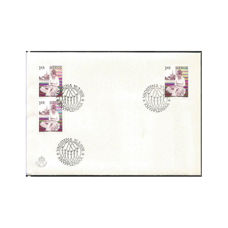 Szwecja 1976, Koronkarstwo. CZ. SŁANIA. FDC