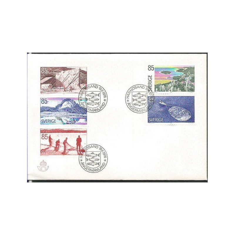 Szwecja 1976, Prowincja Angermanland. CZ. SŁANIA. FDC