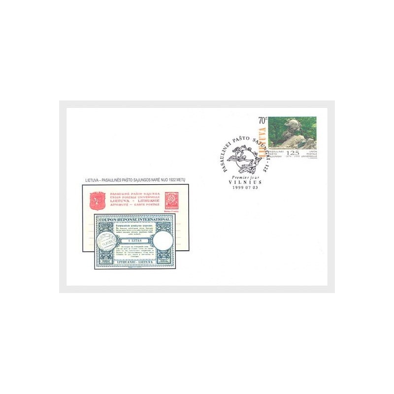 Litwa 1999, Światowy Związek Pocztowy UPU. FDC
