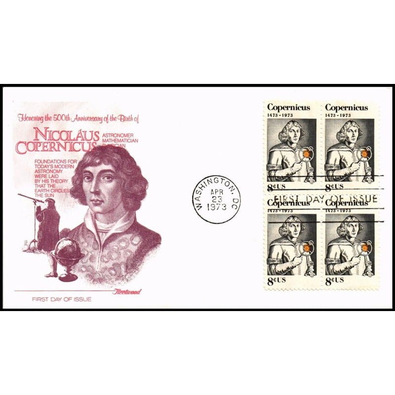 USA 1973, Mikołaj Kopernik, astronomia. FDC