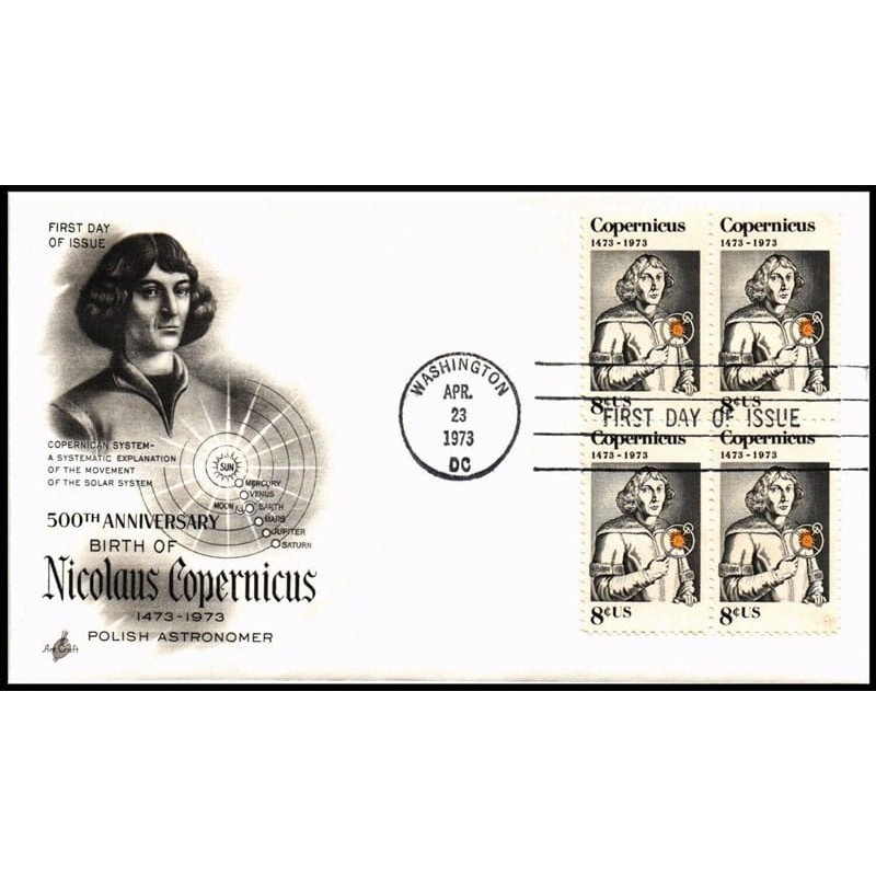 USA 1973, Mikołaj Kopernik, astronomia. FDC