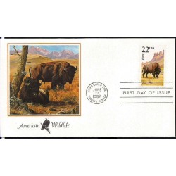 USA 1987, Fauna: żubr. FDC