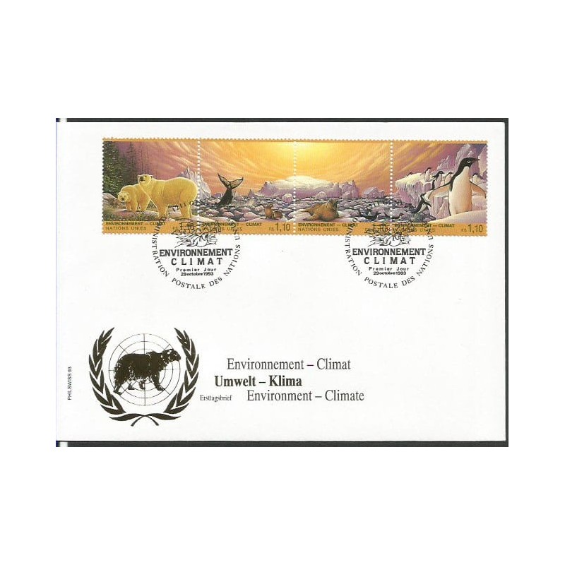 ONZ 1993, Fauna, środowisko, pingwiny, polarnictwo. FDC
