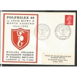 Wielka Brytania 1969, Bitwa o Monte Cassino. Londyn, ilustrowana koperta