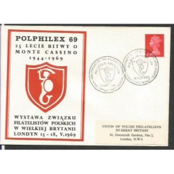 Wielka Brytania 1969, Bitwa o Monte Cassino. Londyn, ilustrowana koperta