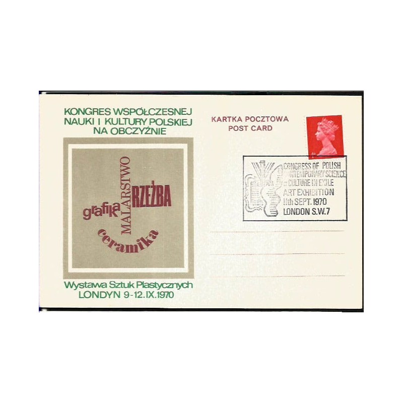 Wielka Brytania 1970, Nauka i sztuka polska. Londyn, ilustrowana kartka