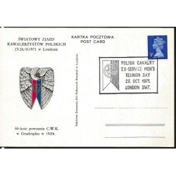 Wielka Brytania 1971, Polska kawaleria, weterani, Grudziądz. Londyn, ilustrowana kartka