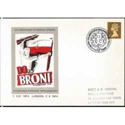 Wielka Brytania 1974, Powstanie warszawskie 1944. Londyn, ilustrowana kartka