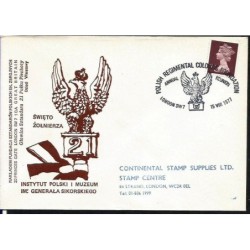 Wielka Brytania 1977, Święto żołnierza, orzełek. Londyn, ilustrowana koperta