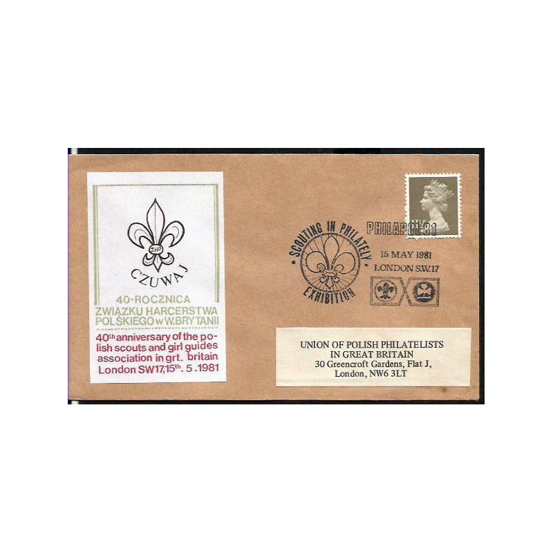Wielka Brytania 1981, Harcerstwo, Philapol. Londyn, koperta