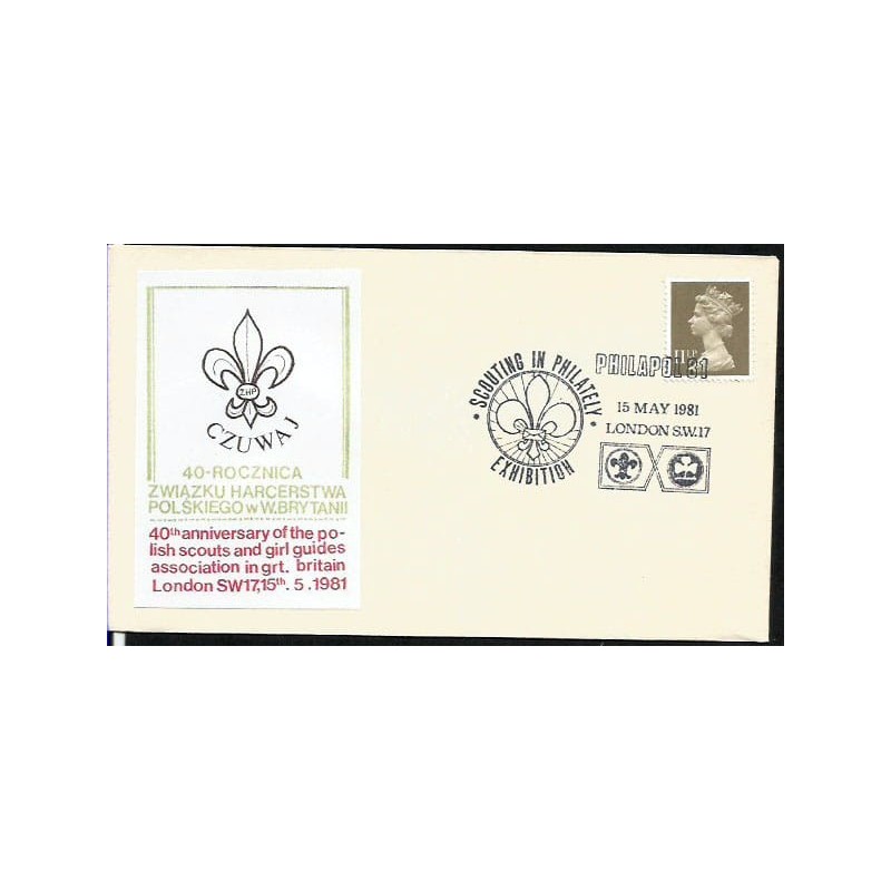 Wielka Brytania 1981, Harcerstwo, Philapol. Londyn, koperta