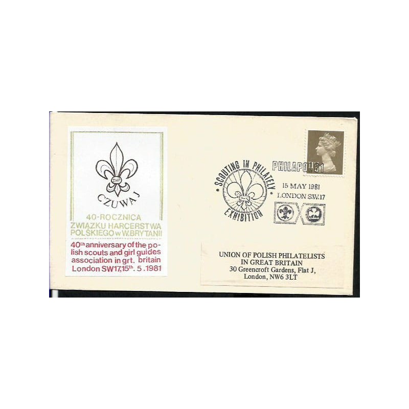 Wielka Brytania 1981, Harcerstwo, Philapol. Londyn, koperta