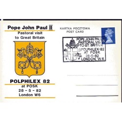 Wielka Brytania 1982, Papież Jan Paweł II, herb. Londyn, kartka