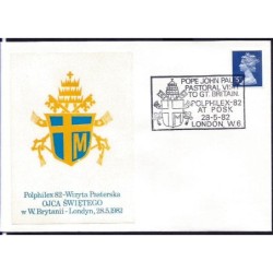Wielka Brytania 1982, Papież Jan Paweł II, herb. Londyn, koperta z herbem
