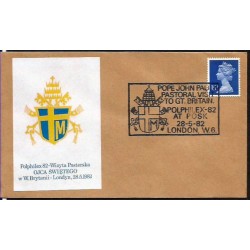 Wielka Brytania 1982, Papież Jan Paweł II, herb. Londyn, koperta z herbem