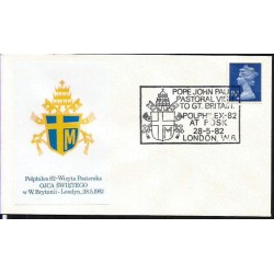 Wielka Brytania 1982, Papież Jan Paweł II, herb. Londyn, koperta z herbem