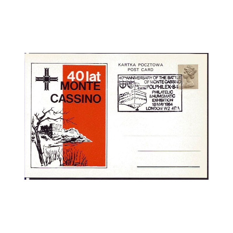 Wielka Brytania 1984, Bitwa o Monte Cassino. Londyn, ilustrowana kartka