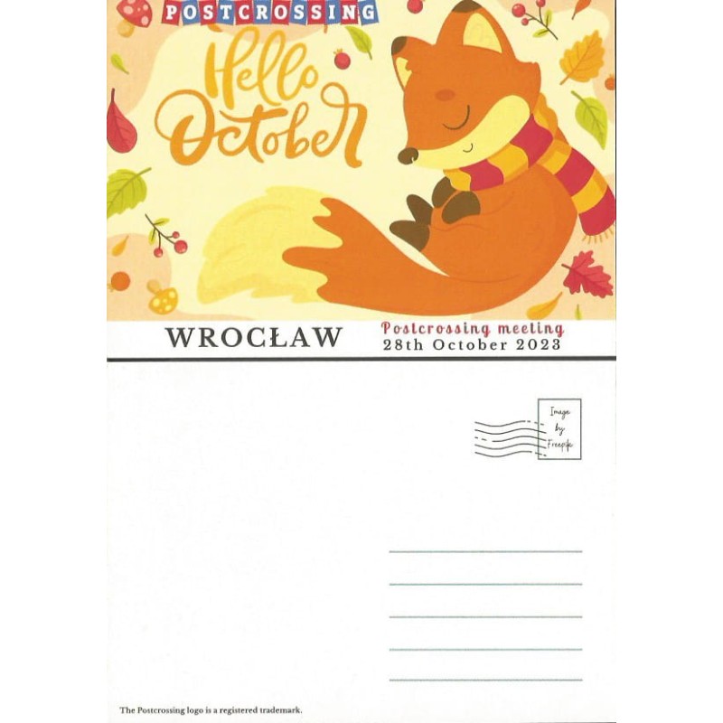 Wrocław, Postcrossing 2023, Lis, lisek